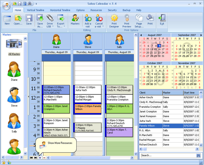 Click to view Salon Calendar for Workgroup 4.3 screenshot
